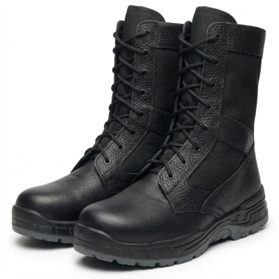 Берці 389 літні шкіряні з тканевими вставками